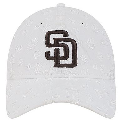 Women's New Era White San Diego Padres Floral Mesh 9TWENTY Adjustable Hat
