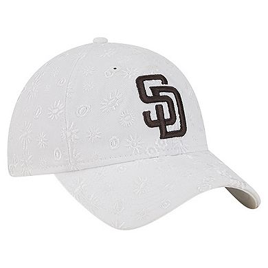 Women's New Era White San Diego Padres Floral Mesh 9TWENTY Adjustable Hat