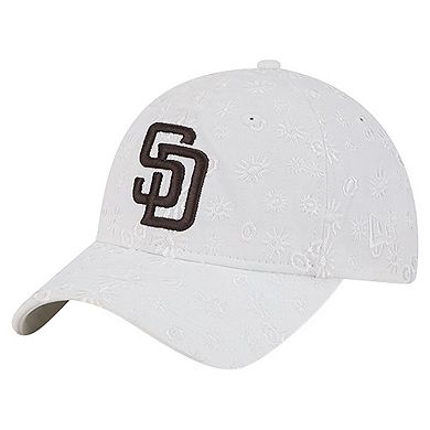Women's New Era White San Diego Padres Floral Mesh 9TWENTY Adjustable Hat