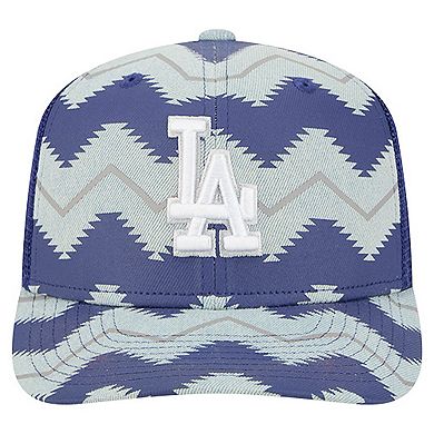Men's New Era Denim/Royal Los Angeles Dodgers Aztec Denim 9SEVENTY Adjustable Hat