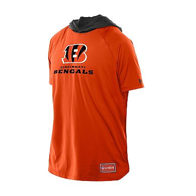 Men's New Era Orange Cincinnati Bengals Combine Authentic Hooded Raglan Short-Sleeve T-Shirt
