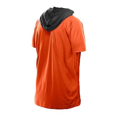 Men's New Era Orange Cincinnati Bengals Combine Authentic Hooded Raglan Short-Sleeve T-Shirt