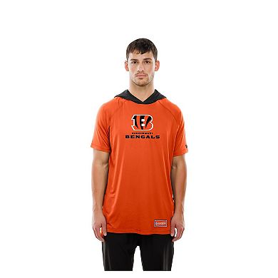 Men's New Era Orange Cincinnati Bengals Combine Authentic Hooded Raglan Short-Sleeve T-Shirt