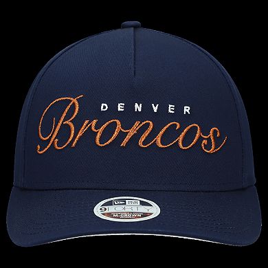 Women's New Era Navy Denver Broncos Metallic 9FORTY M-Crown A-Frame Adjustable Hat