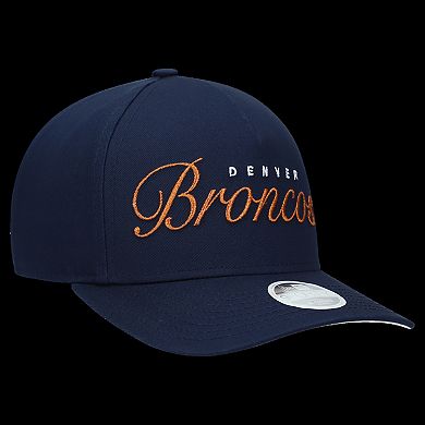 Women's New Era Navy Denver Broncos Metallic 9FORTY M-Crown A-Frame Adjustable Hat
