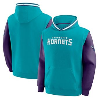 Men's Fanatics Teal/Purple Charlotte Hornets Half Court Shot Clock Fastbreak Hoodie