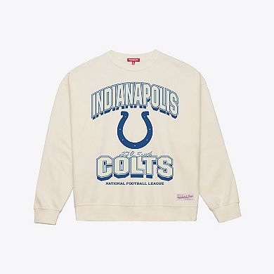 Women's Mitchell & Ness Cream Indianapolis Colts Tonal Arch Sweatshirt