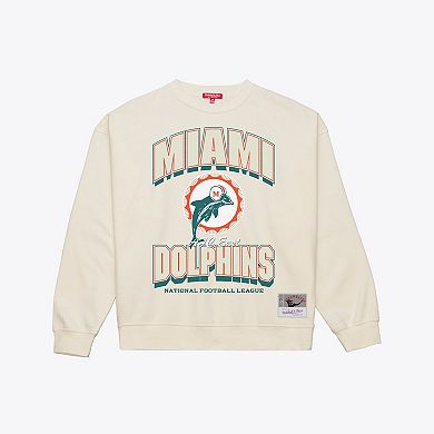 Women's Mitchell & Ness Cream Miami Dolphins Tonal Arch Sweatshirt