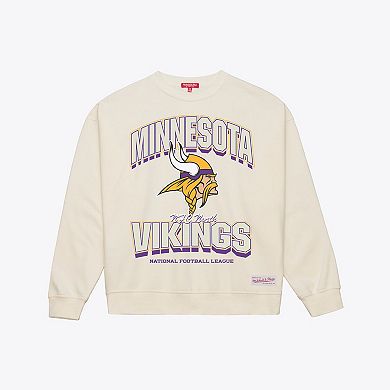 Women's Mitchell & Ness Cream Minnesota Vikings Tonal Arch Sweatshirt