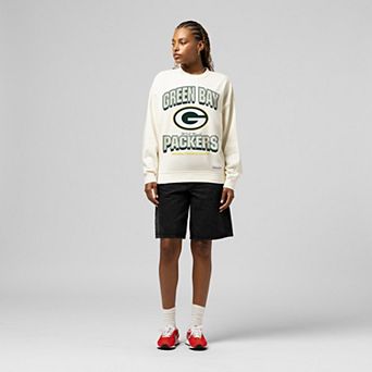 Women's Mitchell & Ness Cream Green Bay Packers Tonal Arch Sweatshirt