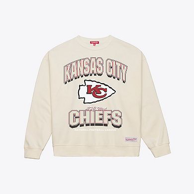 Women's Mitchell & Ness Cream Kansas City Chiefs Tonal Arch Sweatshirt