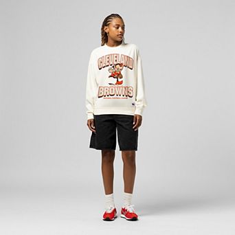 Women's Mitchell & Ness Cream Cleveland Browns Tonal Arch Sweatshirt