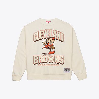 Women's Mitchell & Ness Cream Cleveland Browns Tonal Arch Sweatshirt