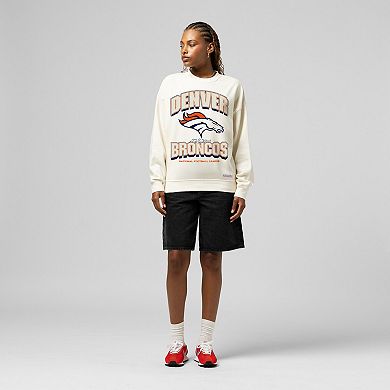 Women's Mitchell & Ness Cream Denver Broncos Tonal Arch Sweatshirt
