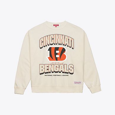 Women's Mitchell & Ness Cream Cincinnati Bengals Tonal Arch Sweatshirt