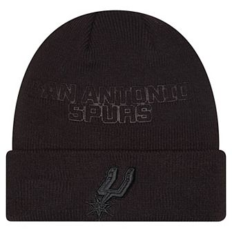Men's New Era Black San Antonio Spurs Tonal Cuffed Knit Hat
