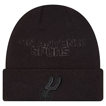 Men's New Era Black San Antonio Spurs Tonal Cuffed Knit Hat