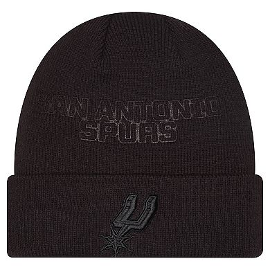 Men's New Era Black San Antonio Spurs Tonal Cuffed Knit Hat