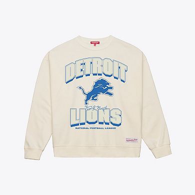 Women's Mitchell & Ness Cream Detroit Lions Tonal Arch Sweatshirt