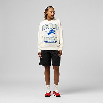 Women's Mitchell & Ness Cream Detroit Lions Tonal Arch Sweatshirt