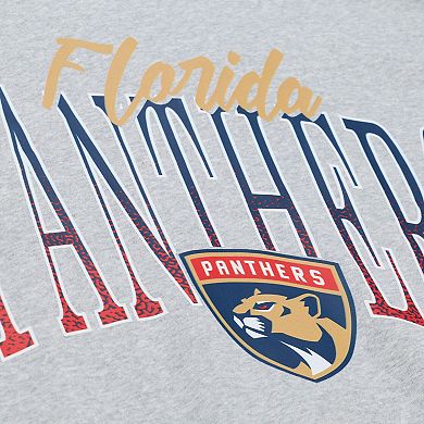Women's Mitchell & Ness Heather Gray Florida Panthers Hockey Night Sweatshirt