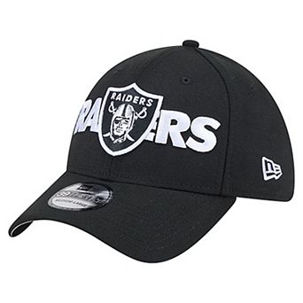 Men's New Era Black Las Vegas Raiders Overlap Logo 39THIRTY Stretch Fit Hat