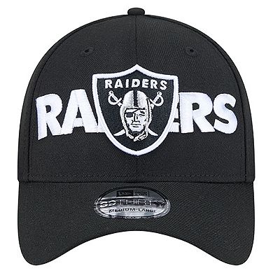 Men's New Era Black Las Vegas Raiders Overlap Logo 39THIRTY Stretch Fit Hat
