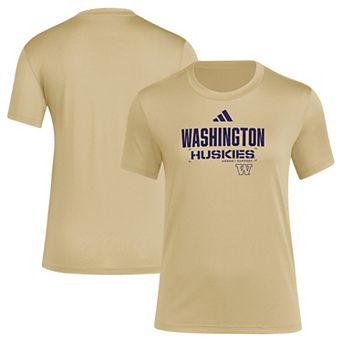 Women's adidas Tan Washington Huskies Salute to Service AEROREADY T-Shirt