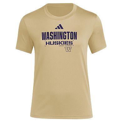 Women's adidas Tan Washington Huskies Salute to Service AEROREADY T-Shirt