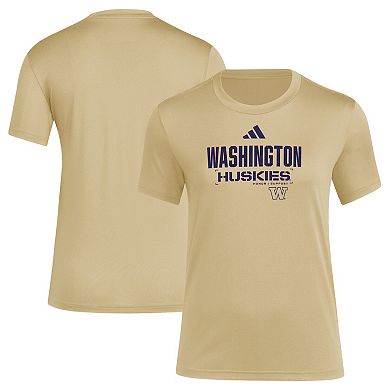 Women's adidas Tan Washington Huskies Salute to Service AEROREADY T-Shirt