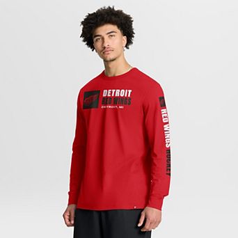 Men's Fanatics Red Detroit Red Wings Goal Crease Legacy Long Sleeve T-Shirt