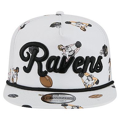 Men's New Era White Baltimore Ravens Team Cheer 19TWENTY Snapback Hat