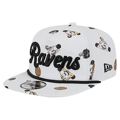 Men's New Era White Baltimore Ravens Team Cheer 19TWENTY Snapback Hat