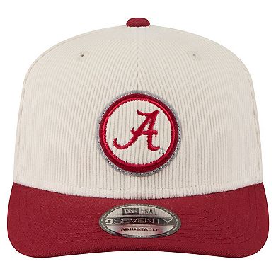 Men's New Era Cream/Crimson Alabama Crimson Tide Loyal Corduroy 9SEVENTY Adjustable Hat