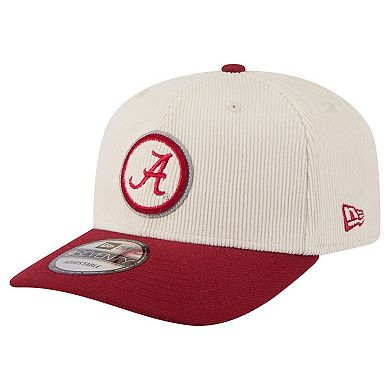 Men's New Era Cream/Crimson Alabama Crimson Tide Loyal Corduroy 9SEVENTY Adjustable Hat