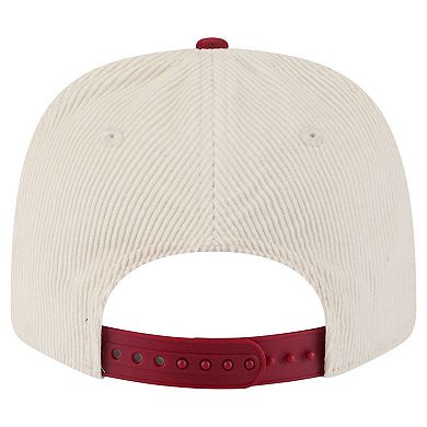 Men's New Era Cream/Crimson Alabama Crimson Tide Loyal Corduroy 9SEVENTY Adjustable Hat