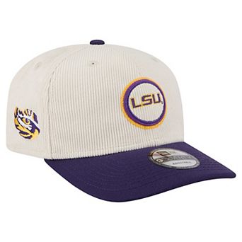 Men's New Era Cream/Purple LSU Tigers Loyal Corduroy 9SEVENTY Adjustable Hat