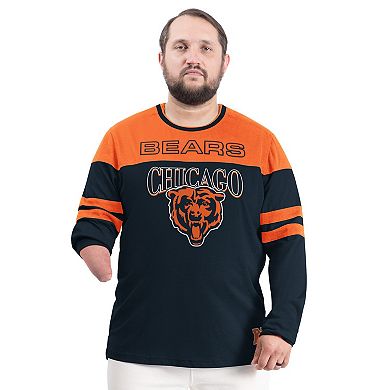 Men's G-III Sports by Carl Banks Navy/Orange Chicago Bears Adaptive Outlast Long Sleeve T-Shirt