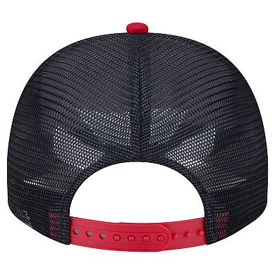 Men's New Era Cream/Navy Minnesota Twins Banner A-Frame 9FIFTY Trucker Snapback Hat