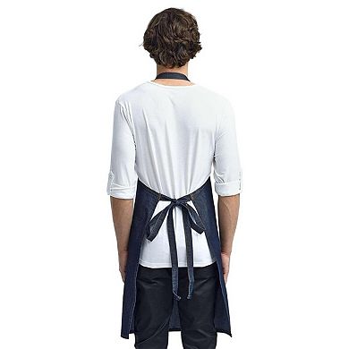 Artisan Collection by Reprime Jeans Stitch Denim Bib Apron with Pockets