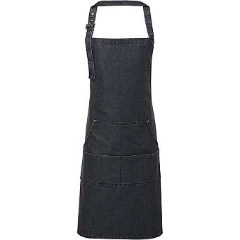 Artisan Collection by Reprime Jeans Stitch Denim Bib Apron with Pockets