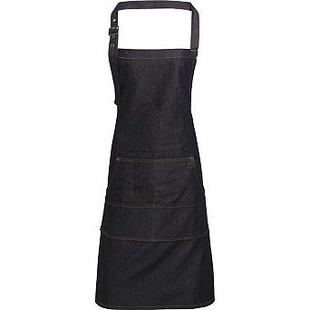 Artisan Collection by Reprime Jeans Stitch Denim Bib Apron with Pockets