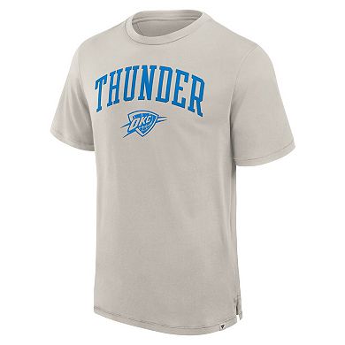Men's Fanatics Cream Oklahoma City Thunder Crossover Collection Pull Up Jumper Shot Premium T-Shirt