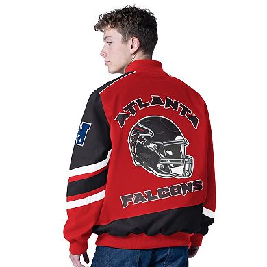Men's G-III Sports by Carl Banks Red Atlanta Falcons Prime Time Full-Zip Racing Jacket