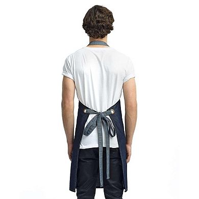 Artisan Collection by Reprime Domain Contrast Denim Bib Apron with Pockets