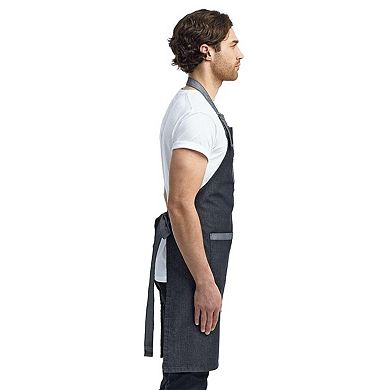 Artisan Collection by Reprime Domain Contrast Denim Bib Apron with Pockets