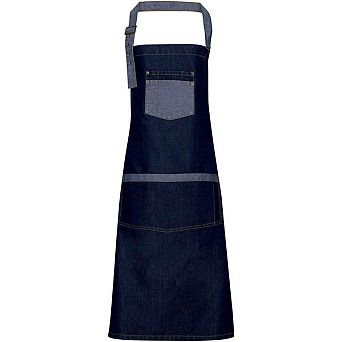 Artisan Collection by Reprime Domain Contrast Denim Bib Apron with Pockets