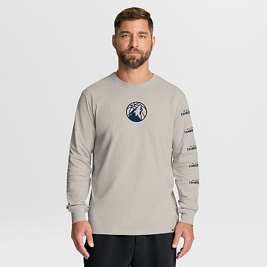 Men's Fanatics Cream Minnesota Timberwolves Crossover Collection Ball Screen Action Premium Long Sleeve T-Shirt
