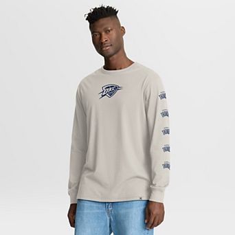 Men's Fanatics Cream Oklahoma City Thunder Crossover Collection Ball Screen Action Premium Long Sleeve T-Shirt