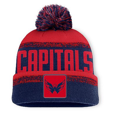Men's Fanatics Navy/Red Washington Capitals Fundamentals Thrive Cuffed Knit Hat with Pom